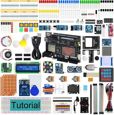 مجموعة Freenove الكاملة للمبتدئين مع لوحة V5 Rev4 Mini (متوافقة مع Arduino IDE)، وحدة تحكم دقيقة Arm Cortex-M4، برنامج تعليمي مفصل 474 صفحة، 343 عنصرًا، 90 مشروعًا in Kuwait