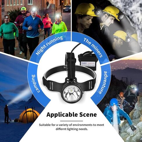 Safety Mining Light Professional Mining Headlamp 1+6 LED Coon Hunting Light Hard Hat Explosion Proof Mining Cap Lamp Waterproof Headlight for Outdoor (KL6M.Plus-Medium Size) in Saudi Arabia