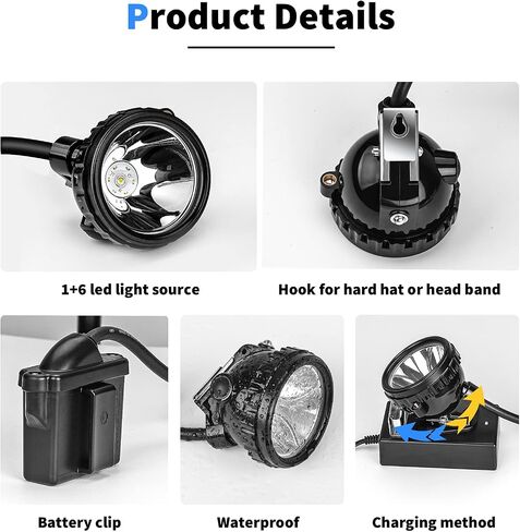 Safety Mining Light Professional Mining Headlamp 1+6 LED Coon Hunting Light Hard Hat Explosion Proof Mining Cap Lamp Waterproof Headlight for Outdoor (KL6M.Plus-Medium Size) in Saudi Arabia