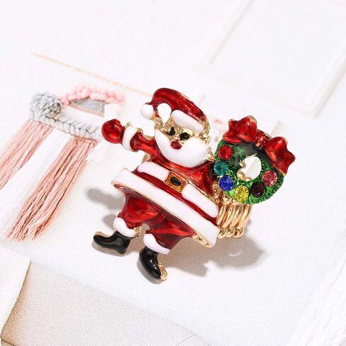 HEIDKRUEGER Christmas Stretch Rings Christmas Tree Winter Snowflake Santa Elastic Rings Festive Crystal Rhinestone Statement Finger Rings Holiday Jewelry for Women Girls Xmas Party in Kuwait