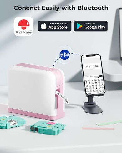 صانع الملصقات، آلة صنع الملصقات P3200 مع شريط بلوتوث، آلة ملصقات صغيرة محمولة باليد، ماكينة ملصقات صغيرة، هدايا صانع ملصقات صغيرة يمكنك صنعها بنفسك، طابعة ملصقات رمادية محمولة للمكتب والمنزل in Kuwait