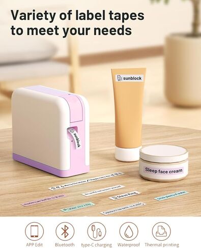 صانع الملصقات، آلة صنع الملصقات P3200 مع شريط بلوتوث، آلة ملصقات صغيرة محمولة باليد، ماكينة ملصقات صغيرة، هدايا صانع ملصقات صغيرة يمكنك صنعها بنفسك، طابعة ملصقات رمادية محمولة للمكتب والمنزل in Kuwait