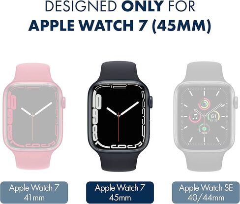 مجموعة من 8 قطع من ArmorSuit لساعة Apple Watch 7 مقاس 45 ملم، واقي شاشة MilitaryShield HD شفاف - صنع في الولايات المتحدة الأمريكية in Saudi Arabia