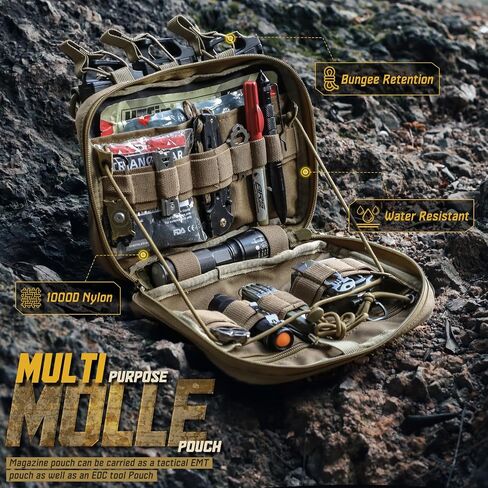 حقيبة WYNEX التكتيكية Molle Mag من تصميم القطع بالليزر، حقيبة مجلة تكتيكية ثلاثية لـ M4/M16 Mag، وحقائب أدوات إدارة Molle للوصول السريع، تتضمن حقيبة EMT الطبية المنظمة رقعة in Kuwait