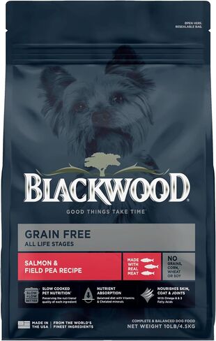 Blackwood Grain Free Dry Dog Food, Salmon & Field Pea Recipe, 24 Pound Bag for All Life Stages, Slow Cooked with Vitamins & Minerals for a Balanced Diet in Kuwait