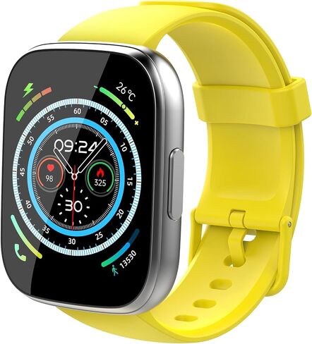Smart Watch for Men Women, 1.85" Fitness Tracker with with Heart Rate and Sleep Monitor, 2024 Activity Tracker, Yellow in Saudi Arabia