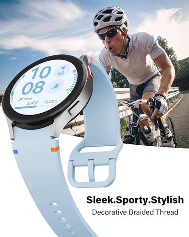 Sport Watch Bands Compatible with Samsung Galaxy Watch 7 FE 6 5 4 Band 40mm 44mm/Galaxy Watch 6 Classic Bands 43mm 47mm/Watch 4 Classic 46mm 42mm/Watch 5 Pro Band 45mm,No Gap Silicone Strap Men Women in Kuwait