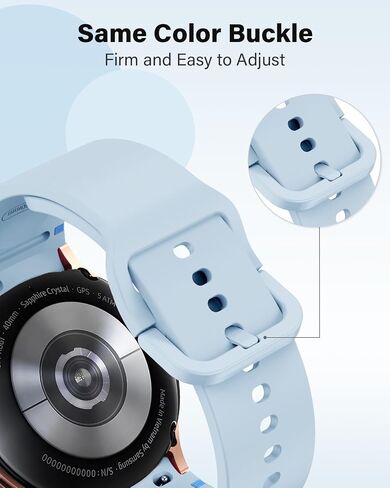 Sport Watch Bands Compatible with Samsung Galaxy Watch 7 FE 6 5 4 Band 40mm 44mm/Galaxy Watch 6 Classic Bands 43mm 47mm/Watch 4 Classic 46mm 42mm/Watch 5 Pro Band 45mm,No Gap Silicone Strap Men Women in Kuwait