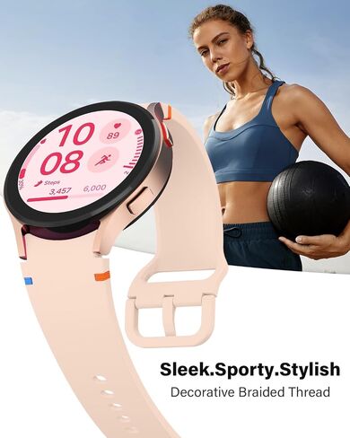 Sport Watch Bands Compatible with Samsung Galaxy Watch 7 FE 6 5 4 Band 40mm 44mm/Galaxy Watch 6 Classic Bands 43mm 47mm/Watch 4 Classic 46mm 42mm/Watch 5 Pro Band 45mm,No Gap Silicone Strap Men Women in Kuwait