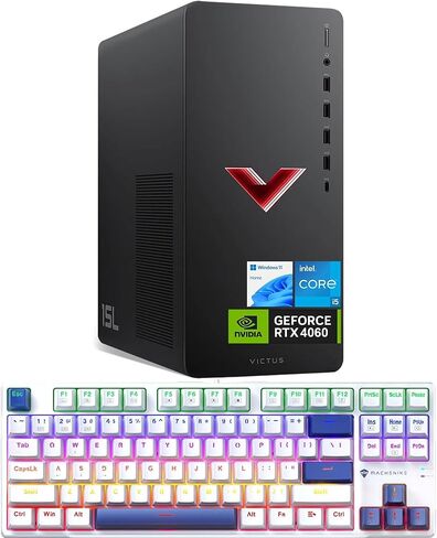 HP Newest Victus 15L RTX 4060 Tower Gaming Desktop, Intel i5-14400F (Beats Intel i7-13650HX), NVIDIA GeForce RTX 4060, 64GB RAM, 2TB SSD, Wi-Fi 6, W11H, Machenike Mechanical Gaming Keyboard Bundle in Saudi Arabia