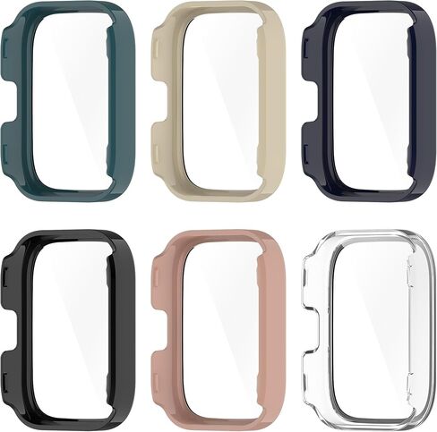 E ECSEM Case Intended for Amazfit Bip 5 Unity Frame PC Protective Cover with Tempered Glass Film for Amazfit Bip 5 Unity Smartwatch Screen Protectors Accessories (6Colors) in Saudi Arabia