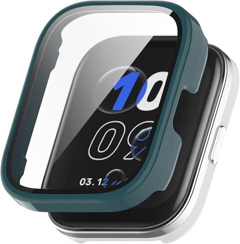 E ECSEM Case Intended for Amazfit Bip 5 Unity Frame PC Protective Cover with Tempered Glass Film for Amazfit Bip 5 Unity Smartwatch Screen Protectors Accessories (6Colors) in Saudi Arabia