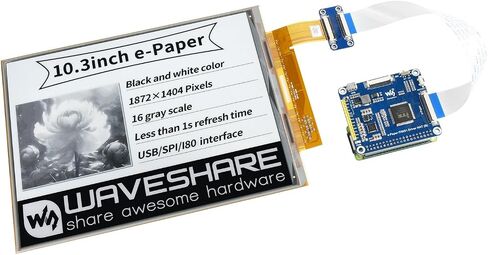 قبعة عرض الحبر الإلكتروني المرنة مقاس 10.3 بوصة متوافقة مع Raspberry Pi4B/3B+/3B/2B/B+/A+/Zero/Zero W/WH/Zero 2W 1872×1404 دقة واجهة USB/SPI/I80 تدعم التحديث الجزئي in Saudi Arabia