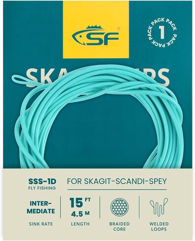 SF Skagit نصائح سكاندي مع حلقتين ملحومة 10/12/15FT طرف خط الصيد الطائر متعدد الألوان لسمك السلمون الصلب (90/110/125GR) in Kuwait