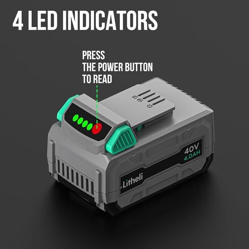 Litheli Battery Pack 40V, 2.5Ah Replacement Lithium Batteries, Only Fit for Litheli 40V Power Tools and Outdoor Power Equipment in Kuwait