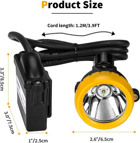 Safety Mining Light Professional Mining Headlamp 1+6 LED Coon Hunting Light Hard Hat Explosion Proof Mining Cap Lamp Waterproof Headlight for Outdoor (KL6M.Plus-Medium Size) in Saudi Arabia