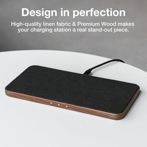 Woodcessories - Wireless Multi Charger inductive Charging Station Made of Wood - Compatible with 3 Qi Enabled Devices (Oak) in Kuwait