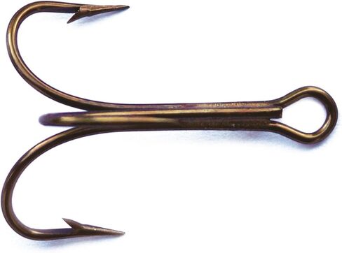 خطافات صيد كلاسيكية ذات قوة ثلاثية قياسية من Mustad 3551 | معالجة لمعدات صيد الأسماك | يأتي باللون البرونزي، والنيكل، والذهبي، والأحمر الأشقر، [مقاس 1، عبوة من 5]، برونزي in Saudi Arabia