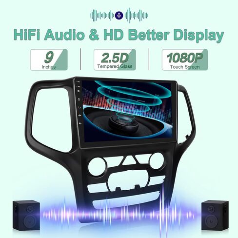 EKAT [2G+64G] Car Radio for Jeep Grand Cherokee 2014 2015 2016 2017 2018 2019 2020, 9 inch Touch Screen Android 13 Stereo, Carplay/Android Auto/HiFi Audio/SWC/Bluetooth/WiFi Hotspot in Saudi Arabia