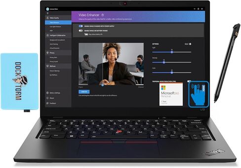 Lenovo ThinkPad L13 Yoga Gen 3 School & Business 2-in-1 Laptop 13.3" Touchscreen IPS WUXGA Display (AMD Ryzen 7 PRO 5875U, 16GB DDR4, Win 11 Pro) with MS 365 Personal, Dockztorm Hub in Saudi Arabia