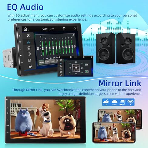 NHOPEEW Single Din Touch Screen Car Stereo with Wireless Carplay and Android Auto - 9 Inch Detachable IPS Screen Car Radio - Bluetooth/Mirror Link/SWC/FM + 12leds Backup Camera & Microphone in Saudi Arabia