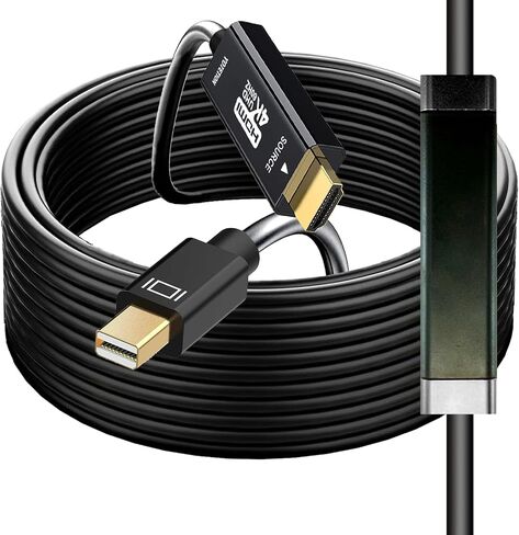 كابل Mini DisplayPort إلى HDMI 40FT، Mini DP (Thunderbolt) إلى كابل HDMI 4K60HZ، الحل الأمثل لرقاقة Loptop/i Mac، السطح/جهاز العرض، الشاشة، التلفزيون والمزيد in Saudi Arabia
