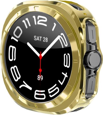 Compatible with Samsung Galaxy Watch Ultra 47mm Case 2024, Soft TPU Plated All Around Scratch-Proof Screen Protector Case Cover for Samsung Galaxy Watch Ultra 47mm (Gold Rose Gold) in Kuwait
