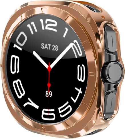 Compatible with Samsung Galaxy Watch Ultra 47mm Case 2024, Soft TPU Plated All Around Scratch-Proof Screen Protector Case Cover for Samsung Galaxy Watch Ultra 47mm (Gold Rose Gold) in Kuwait