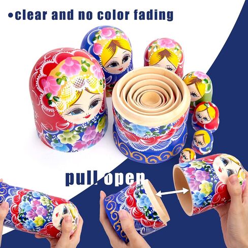 AMOR PRESENT Nutcracker Nesting Dolls, 5PCS Nutcracker Matryoshka Wood Nesting Nutcrackers for Christmas Children Kids Birthday Gift in Saudi Arabia