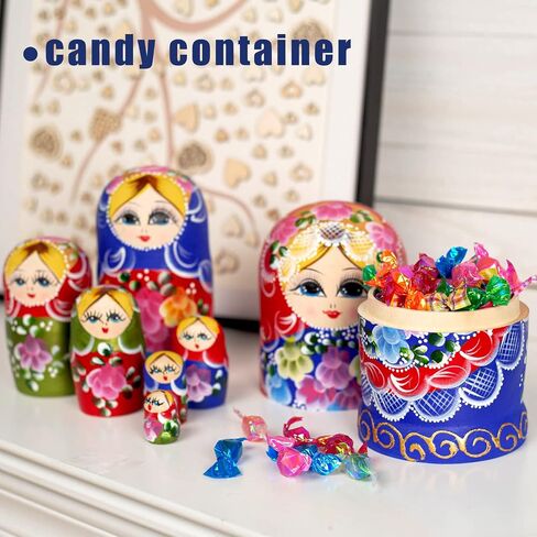 AMOR PRESENT Nutcracker Nesting Dolls, 5PCS Nutcracker Matryoshka Wood Nesting Nutcrackers for Christmas Children Kids Birthday Gift in Saudi Arabia