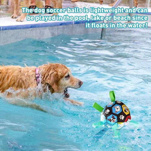 6'' Colorful Dog Toy Soccer Ball with Straps for Dog, Outdoor Interactive Tug of War, Puppy Birthday Gift, Dog Water Toys, Durable Dog Ball for Small and Medium Large Dogs (Pink and White) in Saudi Arabia