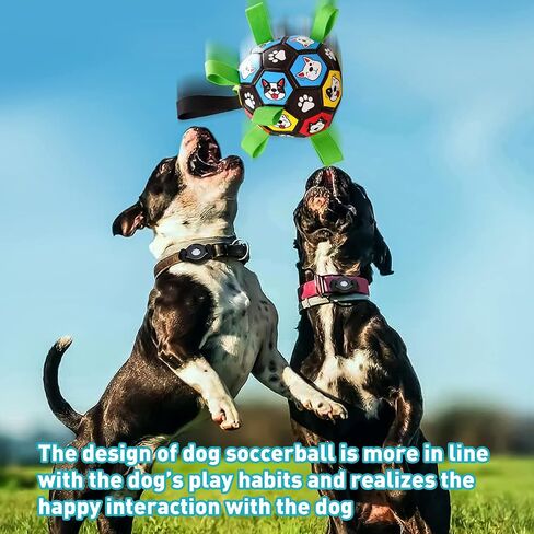 6'' Colorful Dog Toy Soccer Ball with Straps for Dog, Outdoor Interactive Tug of War, Puppy Birthday Gift, Dog Water Toys, Durable Dog Ball for Small and Medium Large Dogs (Pink and White) in Saudi Arabia
