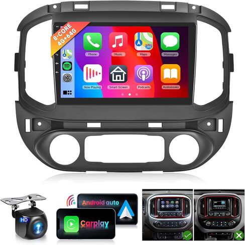8 Core 4G 64G Car Radio Stereo for Chevy Colorado/GMC Canyon 2015-2019 with DSP/36EQ Wireless Carplay Android Auto 9inch 1280 * 720P IPS Touch Screen Canbus BT 5.0 GPS WiFi Mirror Link Backup Camera in Saudi Arabia