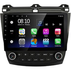 Android Car Radio for Honda Accord 7th 2003 2004 2005 2006 2007, Android Car Stereo Build-in Carplay & Android Auto, with GPS Navigation, WiFi, Bluetooth, FM, Split Screen, Steering Wheel Control