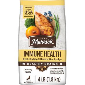 Merrick Immune Health Recipe, Healthy Grains Chicken Dry Dog Food with Freeze-Dried Clusters with Superfoods - 20 lb. Bag