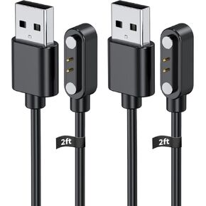 [2-Pack] Smart Watch Charger for EarlySincere T13 2Ft/60cm 2 Pin USB Portable Magnetic Charging Cable Cord for EarlySincere T13 Smart Watch