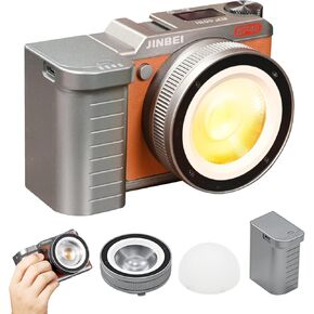JINBEI 40W Portable LED Video Light with 2400mAh Li-ion Battery Adjustable Lens App Control Ra>96+ Bi-Temperature COB Continuous Output Lighting 2700K-6500K for Video Recording Streaming EF40Bi