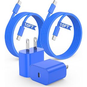 iPhone 15 16 Charger, 20W USB C Fast Charging Block and 10ft Type C to C Cable Cord Long for Apple iPhone 15 Plus/15 Pro Max/16 Pro,iPad Pro 12.9/11 inch/4/3Gen,iPad Wall Plug Power Adapter Cube Brick