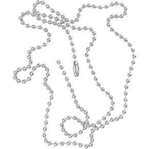 Military Dog Tag Nickel Plated Steel Ball Beaded Chain Replacement Ball Chain - 30 Inch