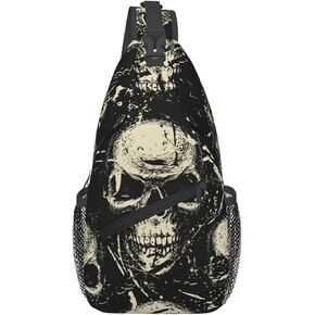 Skull Sling Backpack Chest Bag Crossbody Shoulder Bag Gym Cycling Travel Hiking Daypack For Men Women in Saudi Arabia