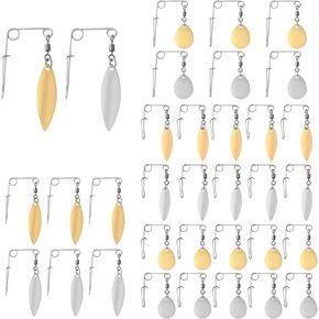 32pcs Fishing Spinnerbait Wire with Colorado Blade Fishing Lures Spinner Blades Spinnerbait Wire Shaft with Colorado Lure Making Accessories