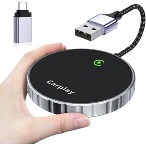 Pro Wireless Carplay Adapter,2024 Upgrade Carplay Wireless Adapter,Bluetooth Magic Link Easy Use Compatible for Apple Car Play Wireless Adapter for Cars from 2016 & iPhone iOS 10+ (Circle/Black)