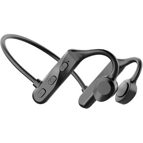 2049 Bone Conduction Neck Hanging Sports Bluetooth Earphones Long Battery Life for Sports, Bone Conduction Earphones, Black and Green, Pink