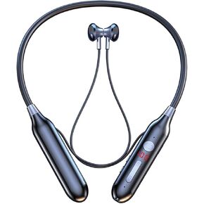 CHUYI Wireless Bluetooth Neckband Headphone, Ergonomic Hanging Neck Magnetic Attraction Earphone with TF Port, Sports Foldable Headset with Voice Control, 3.5mm Audio Output Port