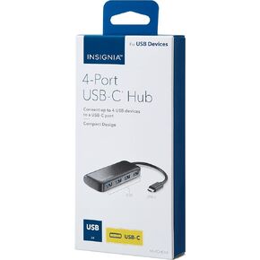 موزع Insignia 4 منافذ USB-C - أسود - الموديل: NS-PCHC4A in Kuwait