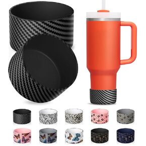 2Pcs Protective Silicone Boot For Stanley Quencher Tumbler 30 oz 40 oz & IceFlow 20oz 30oz & Hydro Flask Water Bottle 12-24oz & Simple Modern 40 oz Tumbler- Cup Bottom Sleeve - Stanley Cup Accessories