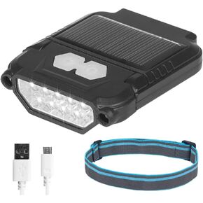 FISHNU SANLITE - Solar Mountaineering Cap Clip Light - USB Rechargeable - Wave Sensor Headlamp - Built-in Magnetic