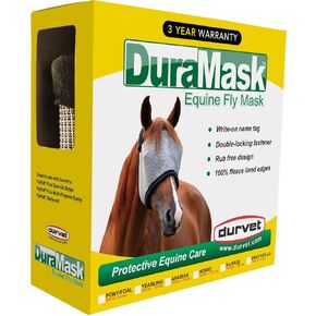 Durvet DuraMask Equine Fly Mask, XX Large/Draft, Grey