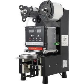 Efficient Machine - Fully Automatic, Seals 500-650 /H, 90/95mm, User-Friendly LCD Control, for Boba, Coffee.