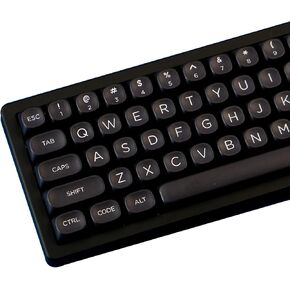 PBT Keycaps, 125 Keys Customized Keycaps, Cute Dyed Sublimated Minimalist Black Theme Keycap Set MOA Profile Keycaps for AISN Layout Cherry Gateron MX Switch Mechanical Keyboard